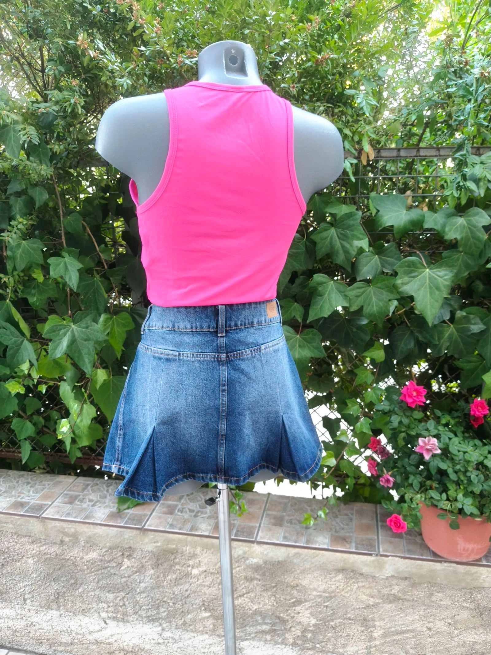 Falda vaquera mini plisada TIFFOSI (Talla L) - ¡Nueva con etiquetas!  – photo 5